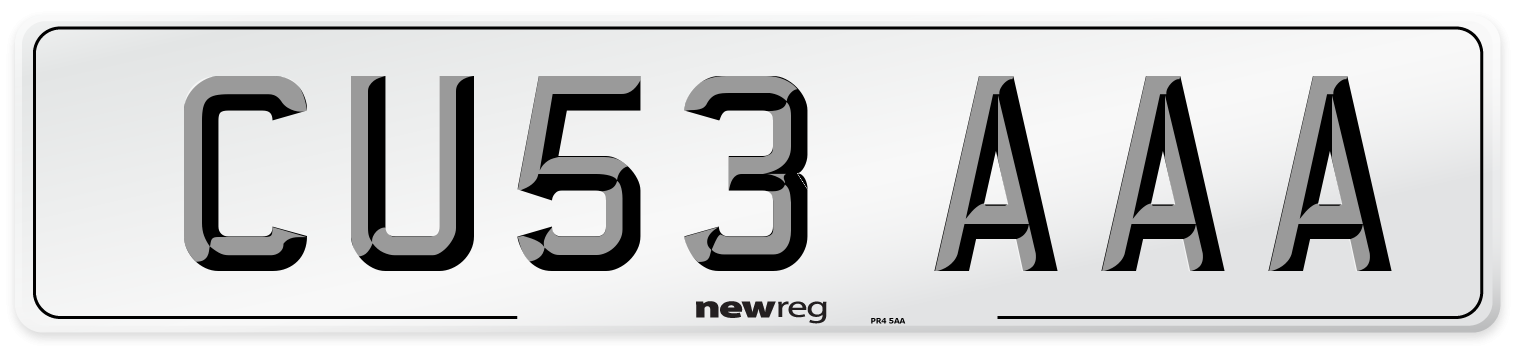 CU53 AAA Number Plate from New Reg